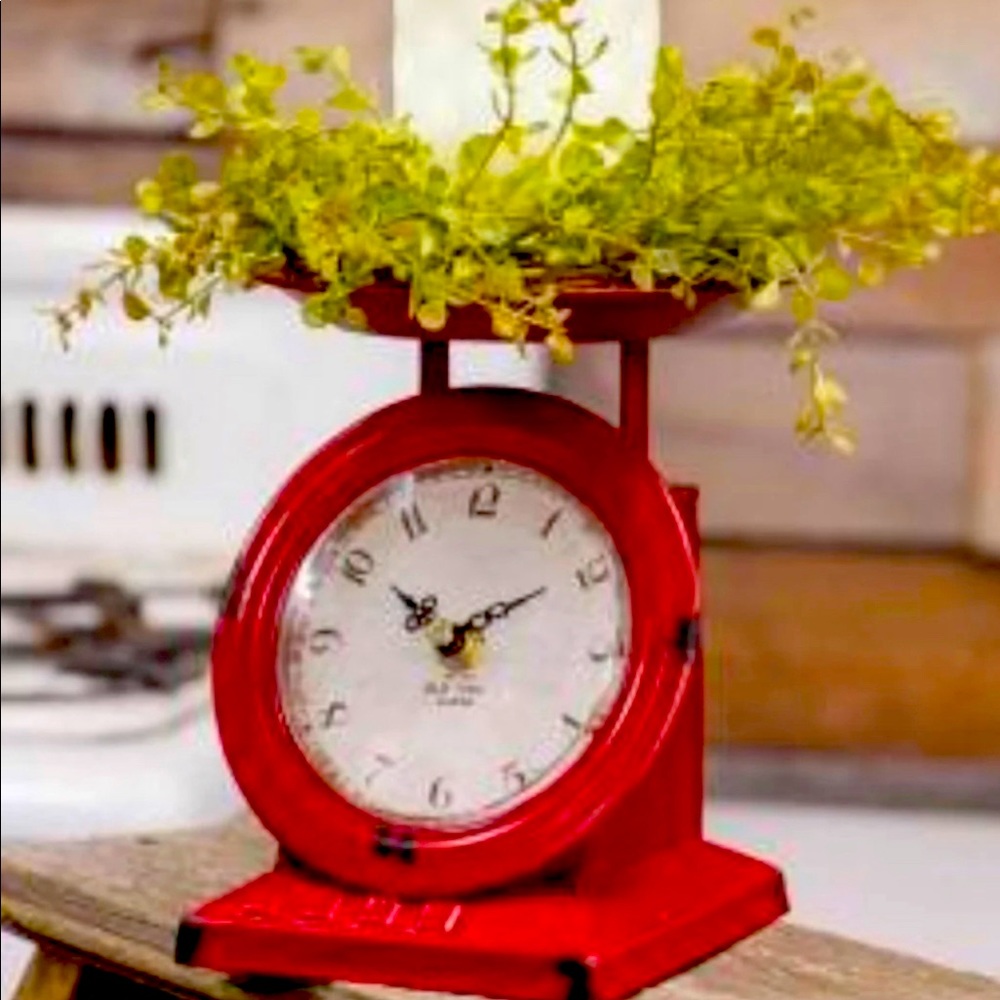 Vintage Looking Red scale Clock .